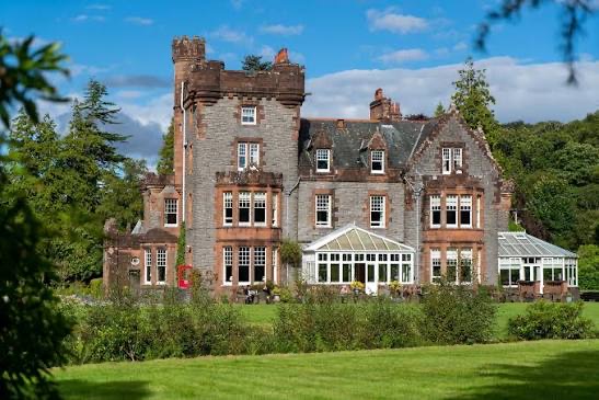 Isle of Eriska Hotel seen from the last part of the way in.